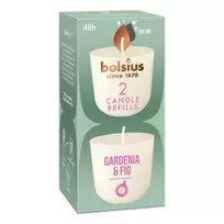 BOLSIUS Clean Light pakaitinės žvakės, 2 vnt., Gardenia & Fig