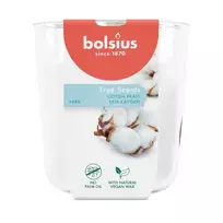 Bolsius True Scents kvapioji žvakė stikliniame inde, Fresh Cotton, Ø97x85 mm