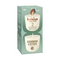BOLSIUS Clean Light pakaitinės žvakės, 2 vnt., kedro ir vetivero kvapo