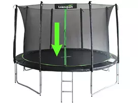 14 pėdų LEAN SPORT PRO batuto kilimėlis - 96 V formos žiedai, UV atsparus PP tinklelis, juodas