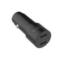 Fiksuotas dvigubas USB-C automobilinis kroviklis 65W PD 3.0