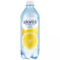 AKVILĖ citrinų skonio gazuotas stalo vanduo, 0,6 L PET, 12 vnt. paketas