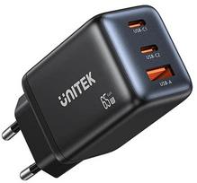 Ładowarka sieciowa Unitek GaN 65W, 2xUSB-C, USB-A, PD 3.0, czarna