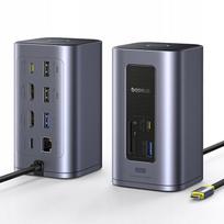 Stacja dokująca HUB Baseus NU1 Air Spacemate 12w1 USB-C / 2x HDMI 2x USB-C 2x USB-A RJ45 SD microSD