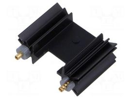 Heatsink: extruded | H | TO220 | black | L: 25.4mm | W: 34.9mm | H: 12.7mm