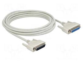 Cable | D-Sub 25pin socket,D-Sub 25pin plug | Len: 5m | beige