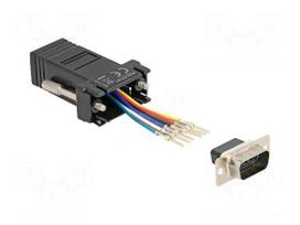 Adapter | D-Sub 9pin plug,RJ12 socket | black