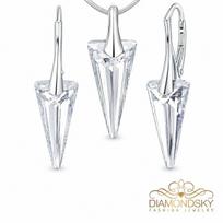 Sidabrinis papuošalų rinkinys moterims „Spike“ su Swarovski® kristalais