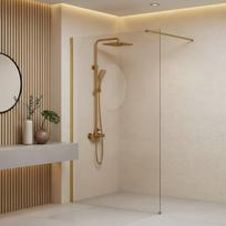Dušo Sienelė Rea Flexi Transparent 110 Brushed Gold 120X110X195CM