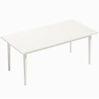 Valgomojo stalas 180 x 90 cm, medžio drožlių plokštė, kreminė balta