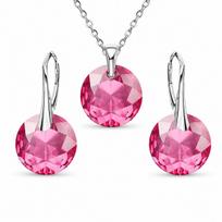 Sidabrinis papuošalų rinkinys moterims „Marianne (Rose)“ su Swarovski® kristalais