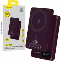 Blavec Power Bank 10000mAh BJ-03 Slim 13,5mm – Typ C – 22,5W magnetyczny indukcyjny Magsafe 3 w 1 (PBBJ03-MC10P) violetinė aliuminio