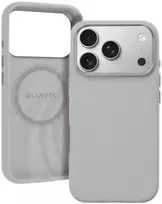 Liavec šilkinis dėklas su metaliniu kameros rėmeliu, skirtas Iphone 18 Pro Max/17 Pro Max, pilkas