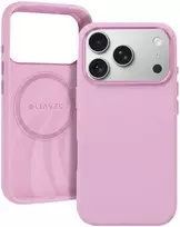 Liavec šilkinis dėklas su metaliniu kameros rėmeliu, skirtas iPhone 18 Pro/17 Pro, rožinis