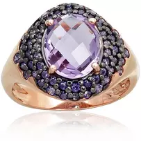Diamond Sky Jewelry Auksinis žiedas su cirkoniais ir ametistais „Morrigan III“