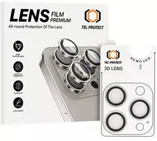 Tel Protect 3D Lens grūdintas stiklas fotoaparatui, skirtas Iphone 18 Pro/18 Pro Max, skaidrus (3 vnt. objektyvui)