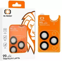 Tel Protect Titanium Lens 99% AR grūdintas stiklas kamerai, skirtas Iphone 18 Pro/18 Pro Max, juodas (3 vnt. lęšių)