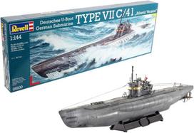 Revell Rv05100 modelio rinkinys laivas 1:144 – vokiečių povandeninis laivas type vii c/41 ‘atlantic version’, mastelis 1:144, 4 lygis, tiksli kopija su daug detalių, 05100