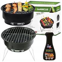 Tourist grill - sulankstomas lengvas nešiojamas apvalus anglinis + įdegis