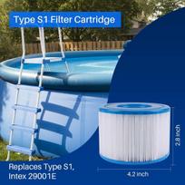 Poolpure S1 tipo filtras, 6 vnt., skirtas Easy Set baseino filtro kasetėms, Intex Purespa, Whirlpool filtras, skirtas 11692/29001e spa filtrui