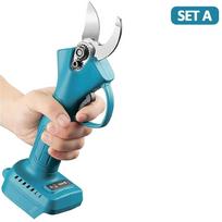 Belaidės elektrinės genėjimo žirklės, skirtos Makita 18V baterijai, pjovimo skersmuo 25 mm, nešiojamos blue