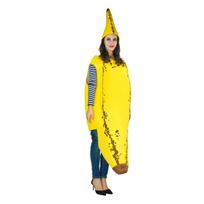 Juokingas banano kostiumas suaugusiems, vakarėlio išdaigų rekvizitai Adult One Size geltona