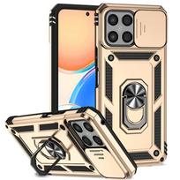 For Honor X8 4G 2022 Case Slide Lens Protect Ring Stand Armor Shockproof Funda For Honar Honer X8 X 8 HonorX8 4G 6.7  Back Cover Honor X8 4G rožinio aukso spalvos