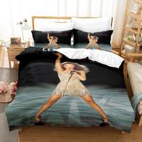Celine Dion patalynės komplektas Viengulis Twin Pilnas Queen King Dydžio Patalynės Komplektas Suaugusių Berniukų Miegamojo Antklodės Užvalkalų Rinkiniai 3D Spausdinimo Paklodės Rinkinys EU single(135x200cm)