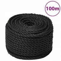 Darbinė virvė, juoda, 10 mm, 100 m, polipropilenas
