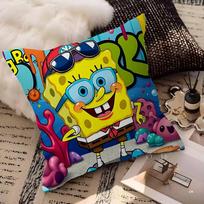 Classic Cartoon S-spongebobS Cushion Cover Decorative Pillow Sofa Home Decor Case Pillow Cases 30cmx30cm blue