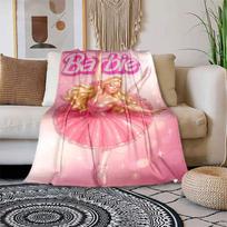 1 vnt. Barbie Balerinos Rožinis Blizgantis Animacinis Pledas, Nešiojamas Pledas Kelionėms ir Stovyklavimui, Jaukus Pledas Visais Sezonais, Ideali Dovana 130cmx150cm pink