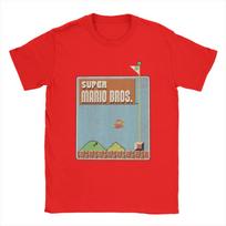 Super Marios Bros Game Screen Shot T Shirt for Unisex 100 Cotton TShirts Crew Neck Tee Shirt Short Sleeve Clothing Present 2XL gray