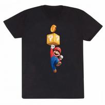 Super Mario Bros Unisex Adult Coin T-Shirt XXXL juoda