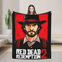 Arthur Morgan Red Dead Redemption flanelinis pledas Šiltas pledas miegamajam iškylai raštuotas lovatiesė sofos lovos uždangalas 75x90cm