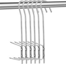 5 rūkymo kabliukų rinkinys, nerūdijančio plieno, skirtas rūkytai žuviai, mėsai, dešrelėms kabinti (21 cm)