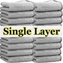 Metal Steel Wire Rags Cloth Home Kitchen Dishcloth Towel Scrubber Rag Cleaning Cloths Pot Pan Dishwashing Single-sided 20pcs