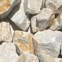 Akmenų sodas akmenukai skaldyti granito akmenys sodai natūralūs maždaug 100-180mm 20kg (smėlio spalvos balta)
