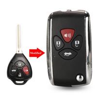 Modifikuotas nuotolinio valdymo pulto dėklas, skirtas Toyota/Avlon/Crown/Corolla/Camry RAV4/Reiz/Yaris/Prado automobilių priedams 2 Buttons black