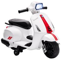 Electric Motorcycle for Children Ages 2-4 Years with 6V Battery, Headlight, Horn and Training Wheels, White
