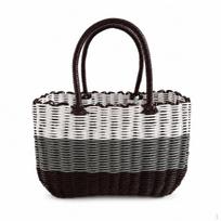 Rankomis austas plastikinis pirkinių krepšys su rankenomis, laikymui ir gyvūnų transportavimui L34cm A24cm P14cm Didelis rudas Medium_Fashion Rose Red brown