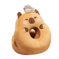 Cozy Capybara Plush And Snuggly Pillow for All Ages Open  eyes beige