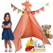 Tradehaven rožinė tipi palapinė su priedais vaikams, debesėlis, vaikiška pastelinė r