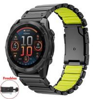 26 mm titano metalinė apyrankė Garmin laikrodžiui Enduro 3 2 Fenix 8 7X Pro 51 mm Fenix 6X Vyrams Guminė riešo apyrankė Garmin Tactix 7 Pro Quick Fit 26mm &A oranžinė