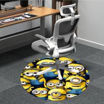 1 vnt. Minionų biuro apvalus kilimas, vidinis kilimėlis, tinkamas biurui, po biuro kėdėmis, miegamajam, svetainei, namų dekoravimui, kambario dekoras 120cm black