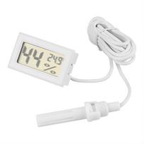 Reptile Terrarium Thermometer Hygrometer with Probe, Reptile Thermometer and Humidity Meter, Digital Pet Thermometer with Quick Display for Turtl white