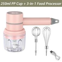 3-In-1 Electric Handheld Mixer Portable Whisk Multi Blender For Baking Egg Beater Food Processor Kitchen Tools With Box rožinė