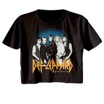 Def Leppard Hysteria Band Photo Women's Crop Top S black