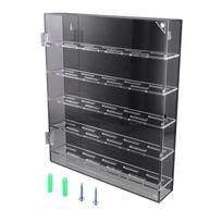 Acrylic Badge Storage Acrylic Coin Storage Box Long-lasting Durability Magnetic Door Design Removable Middle Shelf black