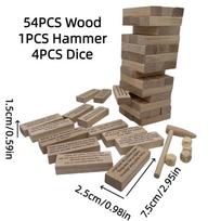 Icebreaker Adult Wooden Stacking Toy Mind Game For Couples Enhance Communication And Trust gray