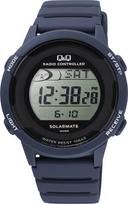 Q&Q Citizen Watch Digital Radio-Controlled Solar Water Resistant with Date, Urethane Band, Men's D01A-005VK Blue mėlyna